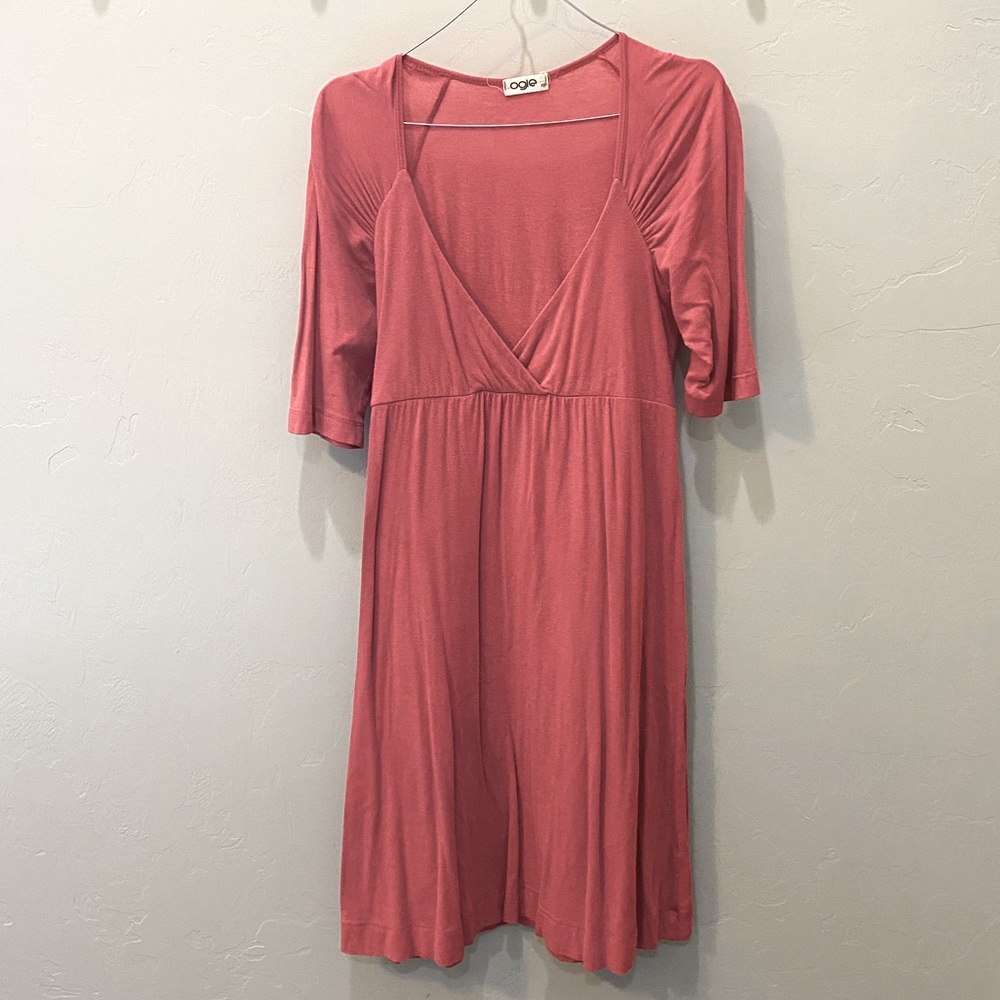 Ogle (Anthropologie) | Pink V-Neck Dress | XS